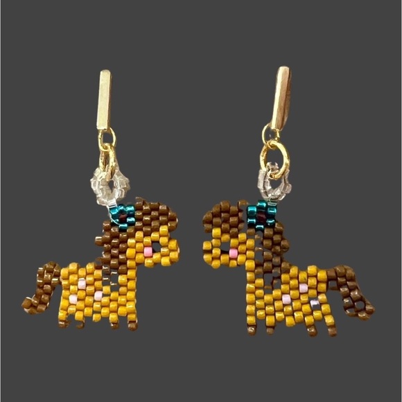 Hand Crafted Jewelry - Handmade Cute Beaded Pony Earrings - Light, Shiny, Gift for Girl Horse Pony Love